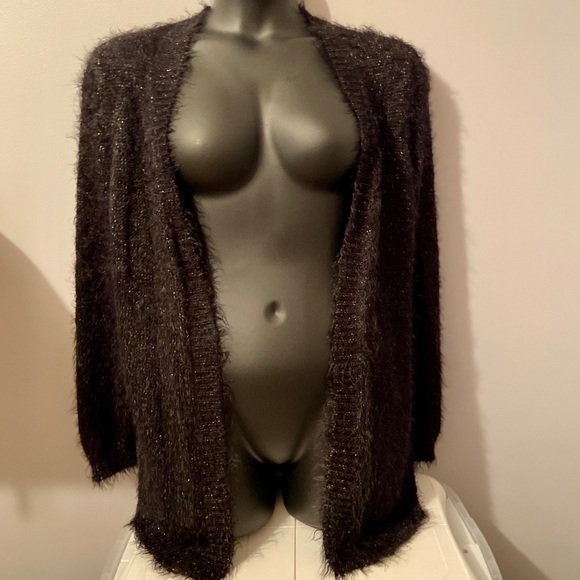 EUC Soft/fuzzy black and gold cardigan - Picture 7 of 8